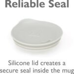 Silicone Coffee Cup Lid – Take Your Favorite Mug To-Go – Dishwasher-Safe, Reusable Coffee Mug Lid for Tumblers, Cups and Mugs with 3” to 3¼” Inside Diameter – Medium Size, Stone - Image 5