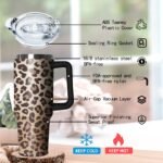 30 oz Leopard Print Stainless Steel Tumbler with lid and Straw,Leopard CoffeeTravel Mug Cup Water Botter, Leopard Print Gifts for Women - Image 4