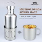 Canteen 42oz Single Wall Water Bottle with 24oz Nested Camping Cup and Carrier Bag, Stainless Steel, Bushcraft Gear, Wide Mouth Water Bottle, Survival Gear, Water Boiler, Self Reliance - Image 5