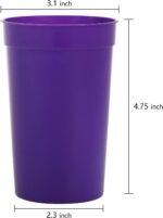 Fasmov 30 Pack 16 oz. Plastic Cups Plastic Tumblers Blank Reusable Drink Tumblers for Parties, Events, Marketing, Weddings, Purple - Image 3