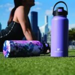 Hydraflow Hybrid - Triple Wall Vacuum Insulated Water Bottle with Flip Straw (34oz, Powder Aqua) Stainless Steel Metal Thermos, Reusable Leak Proof BPA-FREE for Sports and Travel - Image 4