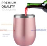 8-Pack 12 OZ Stainless Steel Wine Tumbler With Lid - Double Wall Vacuum Insulated Travel Cup for Coffee, Cocktails, Ice Cream (Combination Color) - Image 4