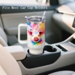 40oz Pig Tumbler with Handle and Straw, Stainless Steel Insulated Cup with Lid and Straw, Travel Coffee Mug Water Bottle, Birthday Mothers Day Gifts for Women Men Animal Lovers - Image 4
