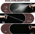 Glass Spray Bottles with Silicone Sleeve, 2 Pack 16 oz Refillable Amber Glass Spray Bottle with Adjustable Spray Nozzles, Empty Bottle Spray for Cleaning Solutions, Hair, Plants (Black+Blue) - Image 5