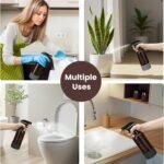 Glass Spray Bottles with Silicone Sleeve, 2 Pack 16 oz Refillable Amber Glass Spray Bottle with Adjustable Spray Nozzles, Empty Bottle Spray for Cleaning Solutions, Hair, Plants (Black+Blue) - Image 6