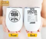 Vintage 1986 Birthday Gift Tumbler, Cheers To 39 Years Perfection Aged, 39th Chapter Nutrition Fact Customized Name Tumbler Personalized With Lid Engraved 12oz Lid - Image 3