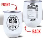 Vintage 1986 Birthday Gift Tumbler, Cheers To 39 Years Perfection Aged, 39th Chapter Nutrition Fact Customized Name Tumbler Personalized With Lid Engraved 12oz Lid - Image 6