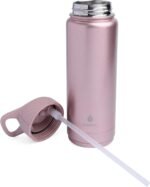 Manna Convoy Straw Double Wall Vacuum Insulated Stainless Steel Tumbler - Shimmer Rose Whisper - 32 oz - Image 3