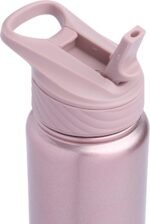 Manna Convoy Straw Double Wall Vacuum Insulated Stainless Steel Tumbler - Shimmer Rose Whisper - 32 oz - Image 4