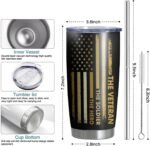 Veteran Day Gifts for Men Veteran Gift Tumbler 20OZ Travel Tumbler Birthday Christmas Gift for Veteran - Image 6