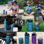 Insulated Water Bottle & Snack Container - Stainless Steel Water Bottle, 3 Lid Types BPA Free, Leak & Spill Proof Travel Bottle for Kids & Adults - Double Wall Tumbler Perfect for Gym, Hiking & School - Image 4