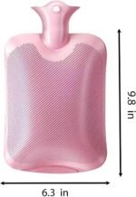 Rubber hot Water Bottle Cute Pink Bunny Plush with Cover, Warm Compress Menstrual crampbest Period Pain Relief, Winter Home Essentials Rabbit Christmas Gift - Image 4