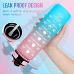 Beagle Dog Water Bottle Pink Blue Large 32 Oz Capacity - Time Marker & Easy-Clean Detachable Straw, BPA-Free Leakproof, Perfect for Fitness Gym, Camping, Outdoor Sports - Image 5