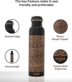 34oz (1L) Pure Copper Ayurvedic Water Bottle Antique Engraved Design Leak-Proof, Travel & Gym Bottle Eco-Friendly Drinkware - Image 4