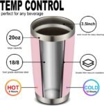 COMOOO 20oz 8 Pack Tumbler Double Wall Vacuum Insulated Coffee Travel Mug Stainless Steel Tumbler Bulk with Lid and Straw Insulated Coffee Cup for Cold & Hot Drinks (Pink, 8 Pack) - Image 3
