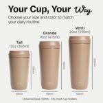 TOPL To Go Coffee Cup – Insulated Travel Coffee Mug with 360° Leak‑Safe Lid, Stainless Steel Coffee Tumbler for Hot/Cold, Spill‑Resistant, BPA‑Free - Almond, 20 oz - Image 5