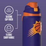 Hydrapeak x NBA Officially Licensed Phoenix Suns Oasis 32 oz Water Bottle with Chug Lid Push Button, Stainless Steel Water Bottle No Straw, 32 oz Insulated Water Bottle - Image 5