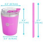 PopYum 9oz Insulated Stainless Steel Kids’ Cups with Lid and Straw, 2-Pack, Purple, Pink, stackable, sippy, baby, child, toddler, tumbler, double wall, vacuum, leak proof - Image 5