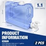 2 Pack Fridge Water Dispensers Bottle with Leak-proof Spigot and Convenient Handle Reusable Plastic Juice Beverage Dispenser Water Jug for Party Refrigerator Drink Iced Tea Juice Storage - Image 3