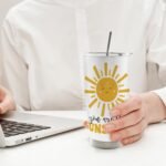 You Are My Sunshine 20oz Travel Coffee Mug Tumbler, Kids Teen Gifts Tumbler, You Are My Sunshine Inspirational Gifts for Women Men, Cute Sun Water Stainless Steel Tumbler with Lid and Straw - Image 4