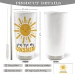 You Are My Sunshine 20oz Travel Coffee Mug Tumbler, Kids Teen Gifts Tumbler, You Are My Sunshine Inspirational Gifts for Women Men, Cute Sun Water Stainless Steel Tumbler with Lid and Straw - Image 5