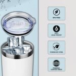 20 oz Stainless Steel Tumbler with Magnetic Slide Lid – Double Wall Insulated Coffee Travel Mug, Leak Proof Iced Coffee Cup, Hot & Cold Tumbler (Blue) - Image 3