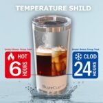 20 oz Stainless Steel Tumbler with Magnetic Slide Lid – Double Wall Insulated Coffee Travel Mug, Leak Proof Iced Coffee Cup, Hot & Cold Tumbler (Blue) - Image 5