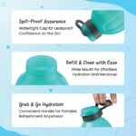 Oliveware Jumbo 2 Litre Water Bottle, 100% Leak Proof, BPA Free Premium Plastic Bottle, for Home, Office & Gym, Sturdy with Holder, Pack of 2 (Purple & Blue) - Image 3