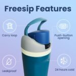 VIMALIFE 24oz/710 ml Insulated Stainless Steel Water Bottle with Straw, Leak-Proof BPA Free Sports Water Bottle, Keeps Cold 24H, Hot 8 to 12H, Ideal for Home, Gym, Travel, School & Office, Blue - Image 3