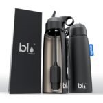 BLU All-in-ONE | Vacuum Insulated Stainless Steel Water Bottle Flask with a Filter (26oz) | Made in The USA | Removes 99.99% contaminants (Regular - Black) - Image 3