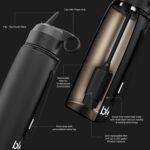 BLU All-in-ONE | Vacuum Insulated Stainless Steel Water Bottle Flask with a Filter (26oz) | Made in The USA | Removes 99.99% contaminants (Regular - Black) - Image 4