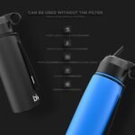 BLU All-in-ONE | Vacuum Insulated Stainless Steel Water Bottle Flask with a Filter (26oz) | Made in The USA | Removes 99.99% contaminants (Regular - Black) - Image 5