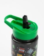 Minecraft Creeper 750ml Straw Water Bottle | Black with Green Lid | Flip-Top Hydration Bottle with TNT Graphic Print - Image 4
