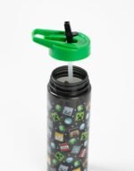 Minecraft Creeper 750ml Straw Water Bottle | Black with Green Lid | Flip-Top Hydration Bottle with TNT Graphic Print - Image 5