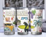State Travel Mug for State Lover,20oz Double Wall Tumbler Vacuum Insulated Stainless Steel Coffee Cups (California) - Image 5