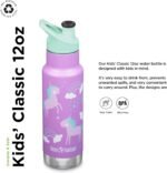 Klean Kanteen 12 oz Classic Kid's Insulated Water Bottle with Sport Cap - Kid's Water Bottle - Made from Stainless Steel - Dishwasher Safe Reusable Bottle - Unicorns, 12 oz - Image 3