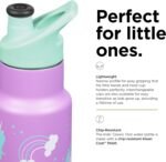 Klean Kanteen 12 oz Classic Kid's Insulated Water Bottle with Sport Cap - Kid's Water Bottle - Made from Stainless Steel - Dishwasher Safe Reusable Bottle - Unicorns, 12 oz - Image 5