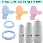 2 Sets Uber Seal Replacement for Ello Pop & Fill Stainless Steel Water Bottle, 3 pcs Mouthpiece for 22oz, 32oz, 40oz Ello Bottle - Image 3