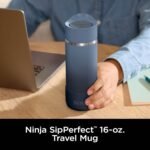 Ninja, Travel Mug, Sip Perfect 16oz, Brings Hot Drinks to Sippable Temperature in Minutes, Stainless Steel, Leak Proof, Dishwasher Safe, Metal Insulated Tumbler, Navy, DW1603NV - Image 3