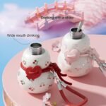 Gourd Water Bottle with Straw and Strap, 450ml Portable Water Bottle, Stylish Look Cute Sports Water Bottle, 316 Stainless Steel for Hot & Cold Drinks for Office Outdoor Travel (Purple) - Image 3