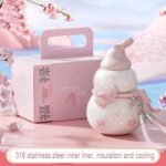 Gourd Water Bottle with Straw and Strap, 450ml Portable Water Bottle, Stylish Look Cute Sports Water Bottle, 316 Stainless Steel for Hot & Cold Drinks for Office Outdoor Travel (Purple) - Image 4