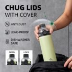 32 oz Insulated Stainless Steel Water Bottle with Straw, BPA-Free Vacuum Double Wall Leakproof Gym Sports Travel Bottle with Handle, Macaron green - Image 4