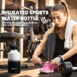 COKTIK 64 oz/Half Gallon Vacuum Insulated Jug, Double Walled Stainless Steel Sports Water Bottle with Reusable 2 Lids for Camping, Gym, Fitness or Office(Day & Night) - Image 6