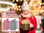 2pcs Rubber Hot Water Bottle with Knitted Cover, Warm Water Heat Bottles for Menstrual Cramps, Pain Relief, Winter Gift 2 Liter (Grey, Pink) - Image 6