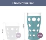Lifefactory 20-Ounce BPA-Free Indoor/Outdoor Beverage Glass with Protective Silicone Sleeve, 2-Pack, Aqua Teal - Image 5