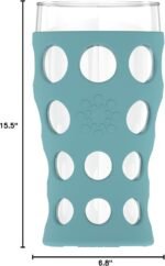 Lifefactory 20-Ounce BPA-Free Indoor/Outdoor Beverage Glass with Protective Silicone Sleeve, 2-Pack, Aqua Teal - Image 6