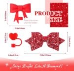 Red Cup Accessories Set for Stanley 30OZ & 40OZ Tumbler with Handle, Letter Charms, Bow & Diamond Straw Covers, Glitter Silicone Boot, Personalized Sticker for Stanley Cup Accessories (D) - Image 4