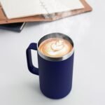 DOMICARE 24oz Mug with Handle and Lid, Stainless Steel Coffee Mug, Reusable Insulated Cup, Travel Mug with Handle, Double Wall Vacuum Coffee Tumbler for Men and Women, Navy, Pack 1 - Image 3
