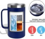 DOMICARE 24oz Mug with Handle and Lid, Stainless Steel Coffee Mug, Reusable Insulated Cup, Travel Mug with Handle, Double Wall Vacuum Coffee Tumbler for Men and Women, Navy, Pack 1 - Image 4
