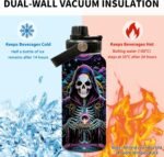 Horror Gifts, Skull Water Bottle Travel Tumbler Fortune Telling Cup with Lid 32oz, Goth Witchy Spooky Gifts for Women, Skull Goth Tarot Lover Gift for Christmas, 1 PCS - Image 4